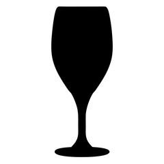 champagne flute black silhouette icon - of a soft drinks champagne flute simple vector art