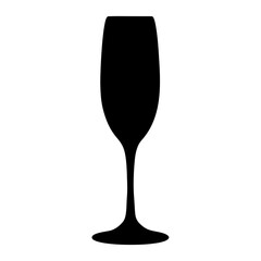 champagne flute black silhouette icon - of a soft drinks champagne flute simple vector art