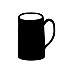 cider mug black silhouette icon - of a soft drinks cider mug simple vector art