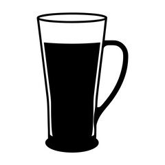 cider mug black silhouette icon - of a soft drinks cider mug simple vector art