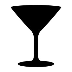 cocktail glass black silhouette icon - of a soft drinks cocktail glass simple vector art