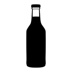 cold brew bottle black silhouette icon - of a soft drinks cold brew bottle simple vector art