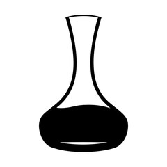 decanter with red wine black silhouette icon - of a soft drinks decanter with red wine simple vector art