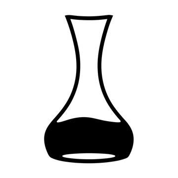 black wine decanter silhouette on white clip art preview