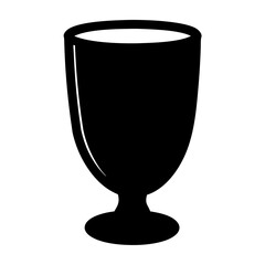 eggnog glass black silhouette icon - of a  eggnog glass simple vector art