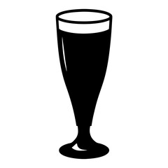 eggnog glass black silhouette icon - of a  eggnog glass simple vector art