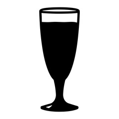 eggnog glass black silhouette icon - of a  eggnog glass simple vector art