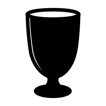 eggnog glass black silhouette icon - of a  eggnog glass simple vector art