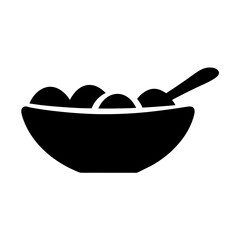 fruit punch bowl black silhouette icon - of a soft drinks fruit punch bowl simple vector art