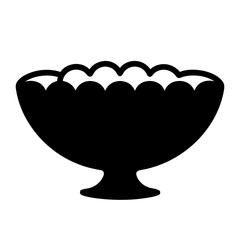 fruit punch bowl black silhouette icon - of a soft drinks fruit punch bowl simple vector art