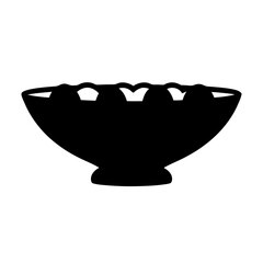 fruit punch bowl black silhouette icon - of a soft drinks fruit punch bowl simple vector art