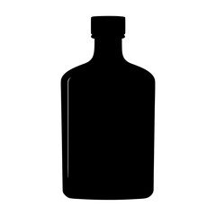 gin bottle black silhouette icon - of a soft drinks gin bottle simple vector art