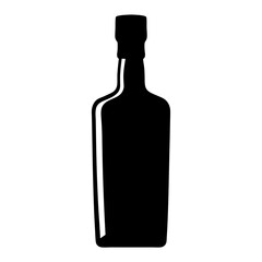gin bottle black silhouette icon - of a soft drinks gin bottle simple vector art