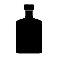 gin bottle black silhouette icon - of a soft drinks gin bottle simple vector art