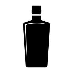 gin bottle black silhouette icon - of a soft drinks gin bottle simple vector art