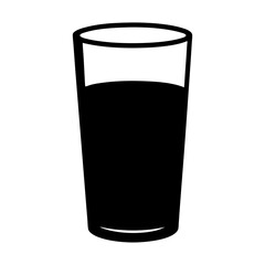 glass of milk black silhouette icon - of a soft drinks glass of milk simple vector art