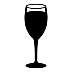 glass of ros black silhouette icon - of a soft drinks glass of ros simple vector art