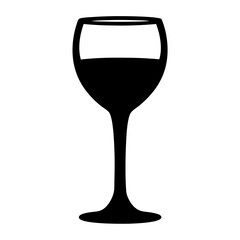 glass of ros black silhouette icon - of a soft drinks glass of ros simple vector art