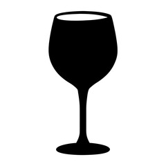 glass of ros black silhouette icon - of a soft drinks glass of ros simple vector art
