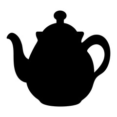 green tea pot black silhouette icon - of a soft drinks green tea pot simple vector art