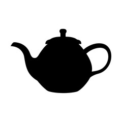 green tea pot black silhouette icon - of a soft drinks green tea pot simple vector art