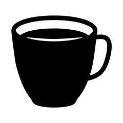 herbal tea black silhouette icon - of a soft drinks herbal tea simple vector art