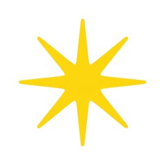 Obraz premium A yellow star shape design element on white background