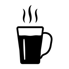 hot buttered rum black silhouette icon - of a soft drinks hot buttered rum simple vector art