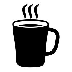 hot buttered rum black silhouette icon - of a soft drinks hot buttered rum simple vector art