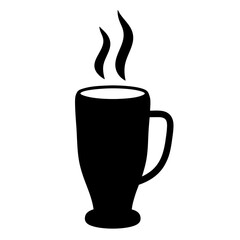 hot buttered rum black silhouette icon - of a soft drinks hot buttered rum simple vector art