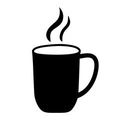 hot buttered rum black silhouette icon - of a soft drinks hot buttered rum simple vector art