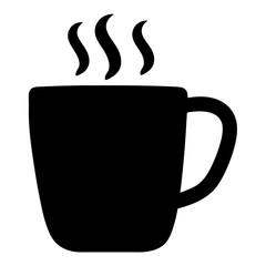 hot buttered rum black silhouette icon - of a soft drinks hot buttered rum simple vector art