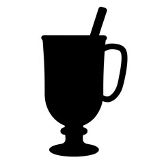 hot toddy black silhouette icon - of a soft drinks hot toddy simple vector art