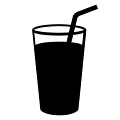 iced tea black silhouette icon - of a soft drinks iced tea simple vector art