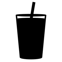 Obraz premium iced tea black silhouette icon - of a soft drinks iced tea simple vector art