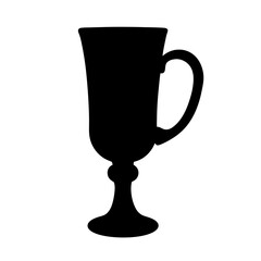 irish coffee black silhouette icon - of a soft drinks irish coffee simple vector art