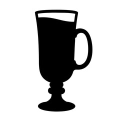 irish coffee black silhouette icon - of a soft drinks irish coffee simple vector art