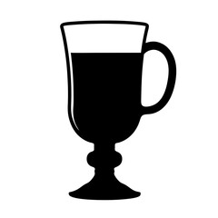 irish coffee black silhouette icon - of a soft drinks irish coffee simple vector art