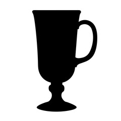 irish coffee black silhouette icon - of a soft drinks irish coffee simple vector art