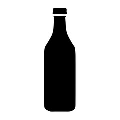 kombucha bottle black silhouette icon - of a soft drinks kombucha bottle simple vector art