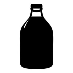 kombucha bottle black silhouette icon - of a soft drinks kombucha bottle simple vector art
