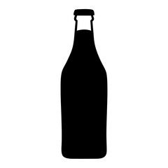 kombucha bottle black silhouette icon - of a soft drinks kombucha bottle simple vector art