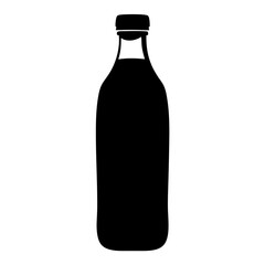 kombucha bottle black silhouette icon - of a soft drinks kombucha bottle simple vector art