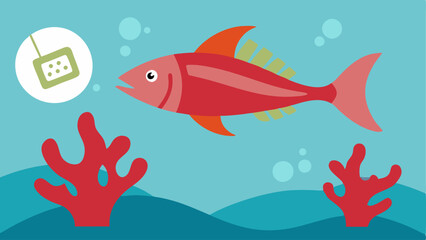 Naklejka premium Invasive Species An showing a predatory fish or seaweed overtaking coral reefs with an Invasive Species label while native species are nowhere to be seen.