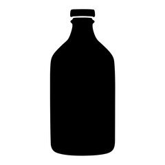kombucha bottle black silhouette icon - of a soft drinks kombucha bottle simple vector art