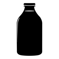 kombucha bottle black silhouette icon - of a soft drinks kombucha bottle simple vector art