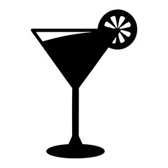 lemon drop martini black silhouette icon - of a soft drinks lemon drop martini simple vector art