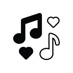 Love Music Icon Vector Stock Illustration