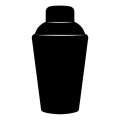 martini shaker black silhouette icon - of a soft drinks martini shaker simple vector art