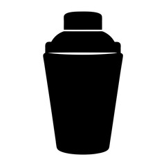 martini shaker black silhouette icon - of a soft drinks martini shaker simple vector art
